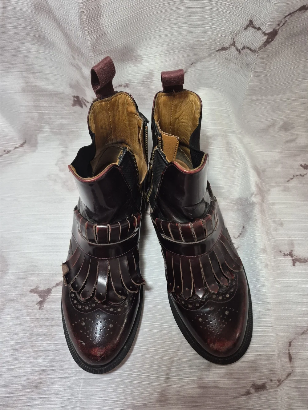 Dr. Martens TINA Burgundy Leather Ankle Booties. - Picture 3 of 8